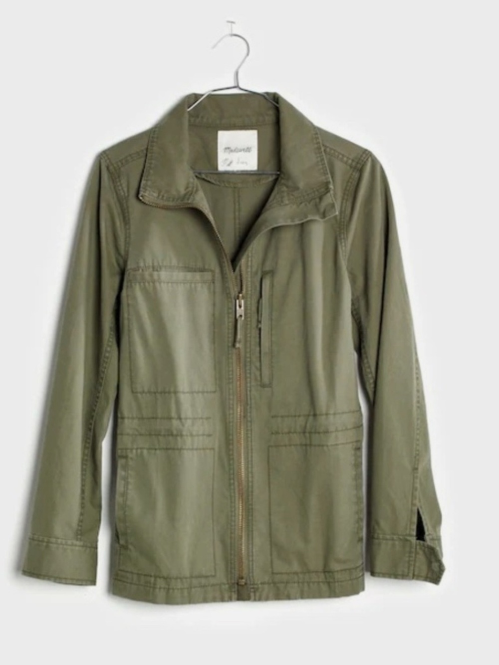 Madewell Fleet Jacket Women's XXS Olive Green Zip-Up Cotton